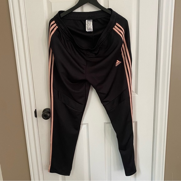 Adidas Black and Pink xl Track Pants climacool zipper bottom - Picture 1 of 15